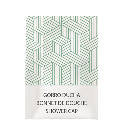 BONNETS DOUCHE EN SACHETS BLANC 'THERAPY' 6X10,5 CM BLANC PE (250 UNITÉS)