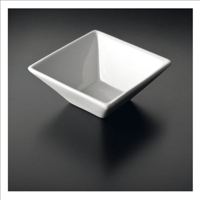 BOLS CARRÉS 17,5 CM BLANC PORCELAINE (12 UNITÉS)