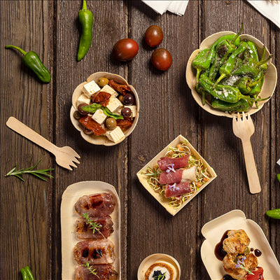 FOURCHETTE-CUILLÈRE 10,5 CM NATUREL BOIS (100 UNITÉS)