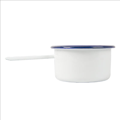 MINI SAUTOIRS 'ENAMELWARE' 200 ML 15,6x9x4,7CM BLANC ACIER ÉMAILLÉ (6 UNITÉS)