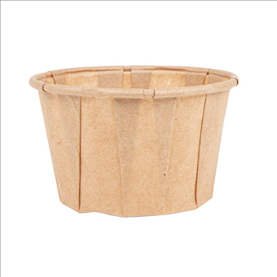 POTS TRAITEUR PAPIER PLISSÉ 60 ML 80 G/M2 Ø5,5/3,9x3,5 CM NATUREL PARCH.INGRAISSABLE (1000 UNITÉS)