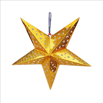 ÉTOILES À PENDRE Ø 30 CM OR PAPIER (10 UNITÉS)