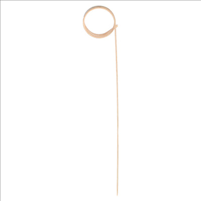 PIQUES "SPIRALE" 12 (h) CM NATUREL BAMBOU (100 UNITÉS)