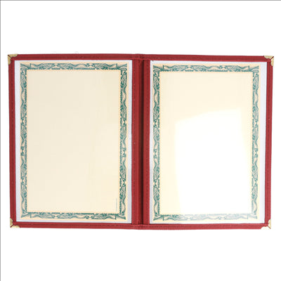 MENU "AMÉRICAIN" DIN-A5 2 CORPS BORDEAUX PVC (1 UNITÉ)