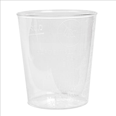 VERRES INJECTÉS LIQUEUR 20 ML Ø 3,7/2,8x4,2 CM TRANSPARENT PS (2700 UNITÉS)