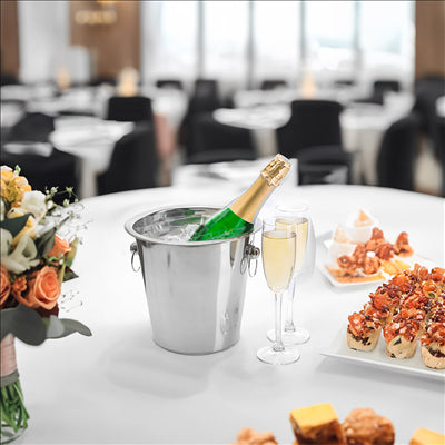 SEAU À CHAMPAGNE AVEC ANSES Ø 21x21 CM ARGENTE INOX (1 UNITÉ)