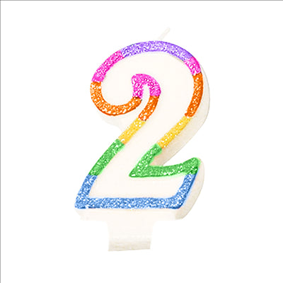 BOUGIES ANNIVERSAIRE N.2 9 CM BLANC CIRE (24 UNITÉS)
