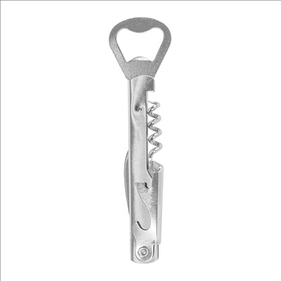 TIRE-BOUCHON MULTI USAGE 14x3,5x1 CM ARGENTE INOX (1 UNITÉ)