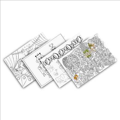 SETS DE TABLE COLORIAGE 100 G/M2 31x43 CM ASSORTI CELLULOSE (1000 UNITÉS)