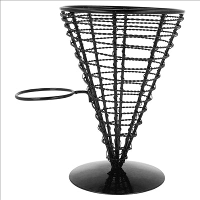 BASKET POUR 1 RÉCIPIENT Ø 12,8x18 CM NOIR ACIER (6 UNITÉS)