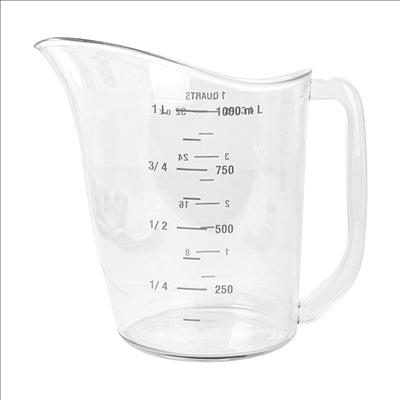 PICHET AVEC MESURES 1 L Ø 11,5x16,5 CM TRANSPARENT POLYCARBONATE (1 UNITÉ)