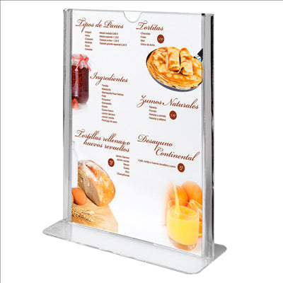PORTE MENUS DE TABLE DIN-A7 7,4x10,5 CM TRANSPARENT PS (1 UNITÉ)
