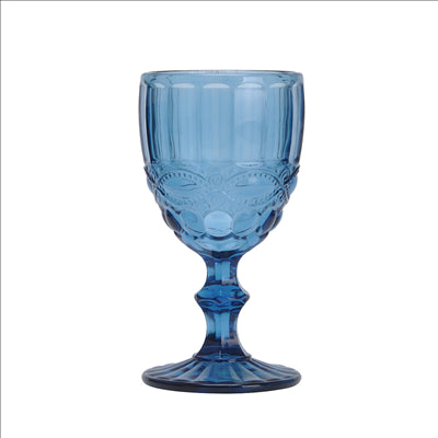 VERRES À PIED À VIN VINTAGE 'WAKI GLASS' 260 ML Ø8x15.5 CM BLEU VERRE (6 UNITÉS)