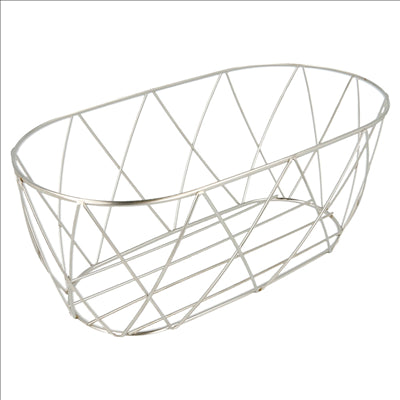 BASKET STYLE TOSCANE 25,5x12,7x10,2 CM ARGENTE INOX (12 UNITÉS)