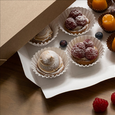 CAPSULES 'PETITS FOURS' 50 G/M2 Ø 4x2,5 CM BLANC PARCH.INGRAISSABLE (500 UNITÉS)