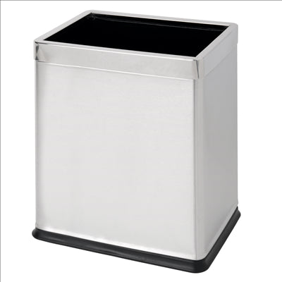 CORBEILLE CHAMBRES, RECTANGULAIRE 'DELUXE' 9 L 22,5x16,5x27 CM ARGENTE INOX (1 UNITÉ)