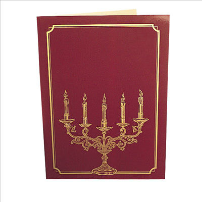 CARTE 2 VOLETS "CANDELABRE" 48x33 CM ASSORTI CARTON (1 UNITÉ)