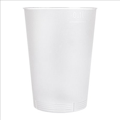 VERRES RÉUTILISABLES 100 ML Ø 5,4/4x7,7 CM TRANSPARENT PP (1400 UNITÉS)
