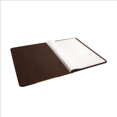 PORTE MENU 8 POCHETTES DIN-A4 22x31 CM NOIR PVC (1 UNITÉ)