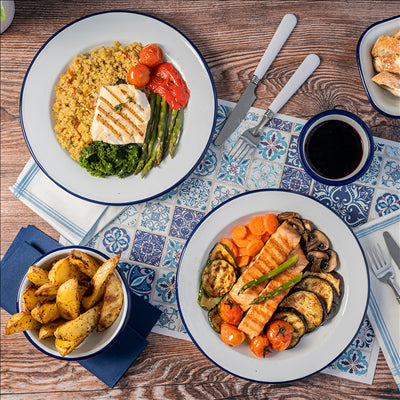 ASSIETTES PLATES 'ENAMELWARE' Ø 24,3x2,8 CM BLANC ACIER ÉMAILLÉ (6 UNITÉS)