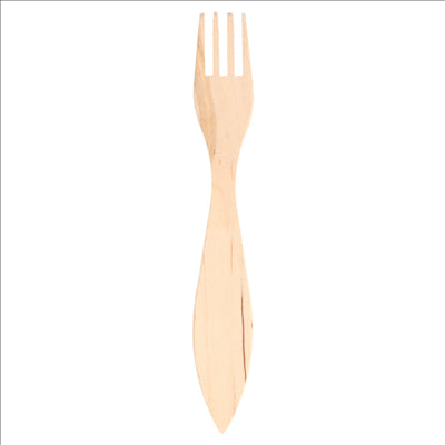 FOURCHETTES À POISSONS SOUS SACHETS CELOFAN 15 CM NATUREL BOIS (100 UNITÉS)