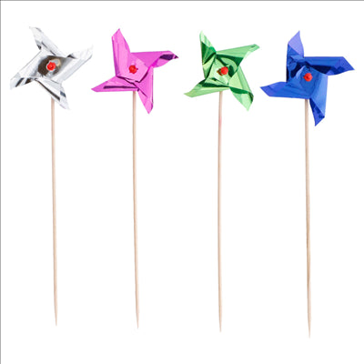 DÉCORS POUR GLACES "MOULIN" 15 (h) CM ASSORTI BOIS (100 UNITÉS)