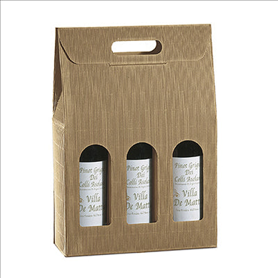 30 U. BOÎTES 3 BOUTEILLES 27x9x34 CM NATUREL KRAFT (1 UNITÉ)