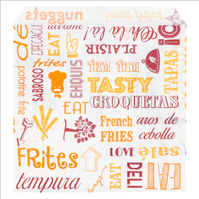 SACHET POUR FRITURES 'PAROLE' 35 G/M2 12x12 CM BLANC PARCH.INGRAISSABLE (1000 UNITÉS)