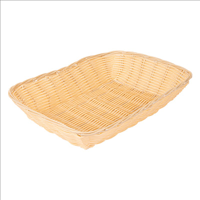 CORBEILLES SIMILAIRE OSIER RECTANGULAIRES 30x22x7 CM NATUREL PP (12 UNITÉS)