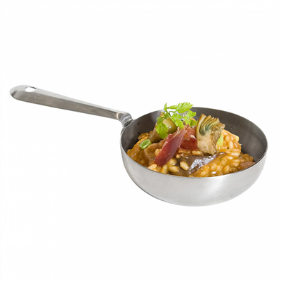 MINI POÊLE 'ARTINOX' Ø 10x3 CM ARGENTE INOX (12 UNITÉS)