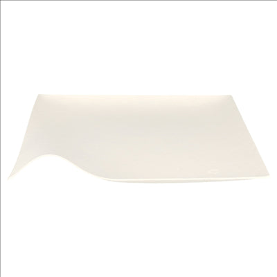ASSIETTES KAKU M 'BIONIC' 15x15x2,6 CM BLANC BAGASSE (200 UNITÉS)