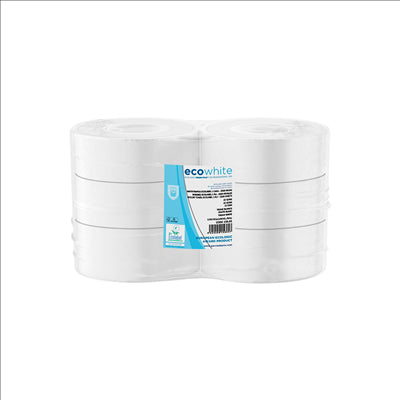 HYGIÉNIQUE "MAXI JUMBO" ECOLABEL 2 PLIS - 1KG 17 G/M2 Ø26x9,5 CM BLANC OUATE (6 UNITÉS)