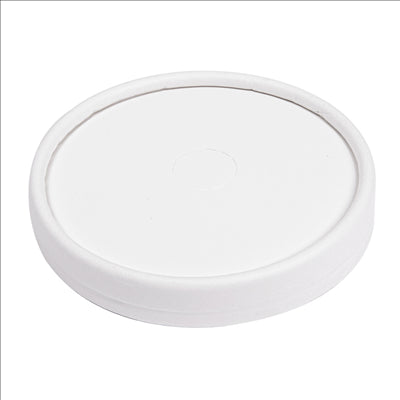COUVERCLES POUR GOBELETS 280 G/M2 + PE Ø 9 CM BLANC CARTON (1000 UNITÉS)