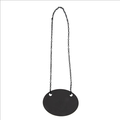 ARDOISE AVEC CHAÎNE Ø 10.3x7.9 CM NOIR PIZARRA+METAL (1 UNITÉ)