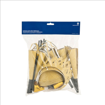 ASSORTIMENT COTILLON 6 PERSONNES DORE (12 UNITÉ)