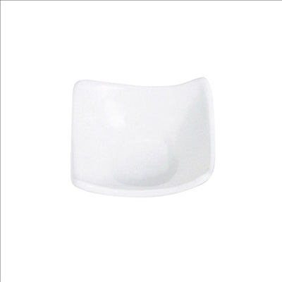 ASSIETTES CARRÉES 7,6x7,6x3,4 CM BLANC PORCELAINE (12 UNITÉS)
