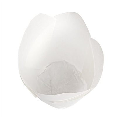 MUFFIN CUPS 'TULIP' 50 G/M2 11x11 CM BLANC PARCH.INGRAISSABLE (1000 UNITÉS)
