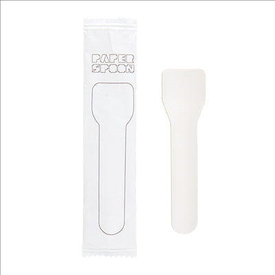 CUILLÈRES À GLACES EN SACHET 'PAPER CUTLERY' 960 G/M2 9,5 CM BLANC PAPIER (500 UNITÉS)