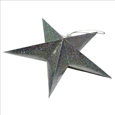 ÉTOILES À PENDRE Ø 45 CM ARGENTE PAPIER (10 UNITÉS)