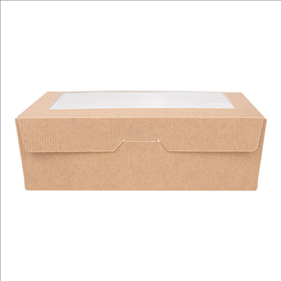 BOÎTES AVEC FENÊTRE 'THEPACK' 1000 ML 220 G/M2 + OPP 12x17x5,5 CM NATUREL CARTON ONDULÉ NANO-MICRO (200 UNITÉS)