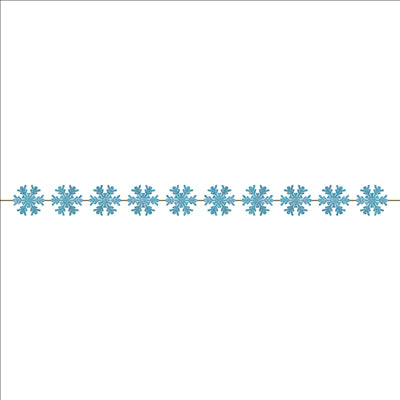 GUIRLANDE BOULES DE NEIGE  250 G/M2 1,5 M BLEU PAPIER (24 UNITÉS)