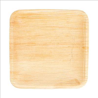 ASSIETTES CARRÉES 'ARECA' 15x15x1,5 CM NATUREL ARECA (200 UNITÉS)