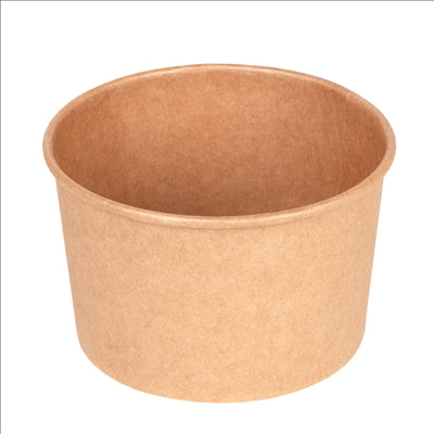 POTS SALADIERS 480 ML 300 + 18 PE G/M2 Ø11,1/9,5x7 CM NATUREL KRAFT (500 UNITÉS)