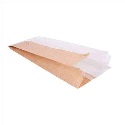 SACHETS POUR SANDWICHES AVEC FENÊTRE ECO 'CORNER WINDOW' 40 G/M2 12+6x30 CM NATUREL PARCH.INGRAISSABLE (250 UNITÉS)
