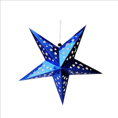 ETOILES À PENDRE Ø 60 CM BLEU PAPIER (10 UNITÉS)