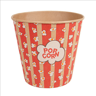 RÉCIPIENTS POUR POP-CORN 5100 ML 300 +20 PE G/M2 Ø 22,7/16x21 CM KRAFT (100 UNITÉS)