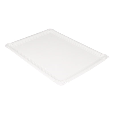 PLATEAUX PÂTISSERIE - MOYENS  500 G/M2 45,5x34 CM BLANC CARTON (25 UNITÉS)