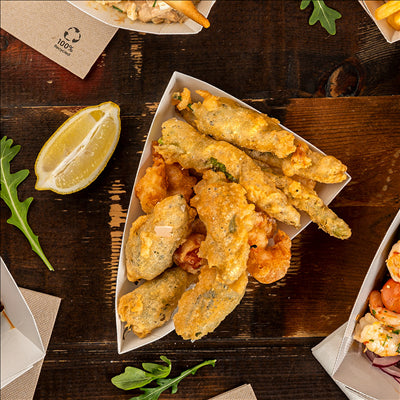 BARQUETTES TRIANGULAIRES 'THEPACK' 220 G/M2 14,5x19x3,5 CM NATUREL CARTON ONDULÉ NANO-MICRO (900 UNITÉS)