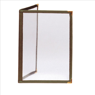 MENU "AMÉRICAIN" DIN-A4 2 CORPS VERT PVC (1 UNITÉ)