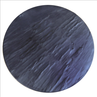 PLATEAUX RONDÉES IMITATION ARDOISE 'ASAMI WARE' Ø 33x4 CM NOIR MÉLAMINE (6 UNITÉS)